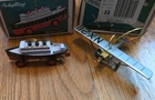 2 SCHYLLING Tin Toy OCEAN LINER & SPIRIT OF ST LOUIS Christmas Ornaments NEW!
