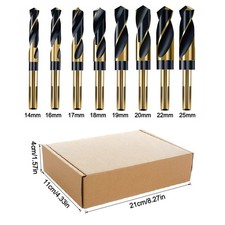 8X Cobalt Blacksmith Titanium Reduced Shank HSS Steel Drill Bit Set 14mm-25mm UK