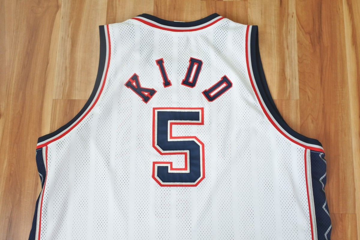 Jason Kidd New Jersey Nets Reebok Authentic White Sewn NBA Men 56