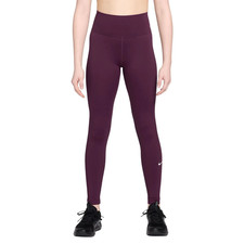 Nike One Big Kids' Girls Dri-FIT High-Waisted Leggings Bordeaux Brown Burgundy