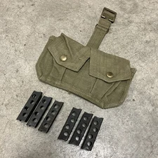 SET OF 6 BRITISH LEE ENFIELD 303 CLIPS WITH 2 POCKET AMMO POUCH