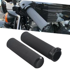 1" 25mm Black Rubber Hand Grip Handlebar Grip For Harley Sportster Electra Glide