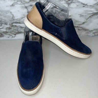 UGG ADLEY PERF MARINO BLUE SLIP ON LEATHER SNEAKERS US 8