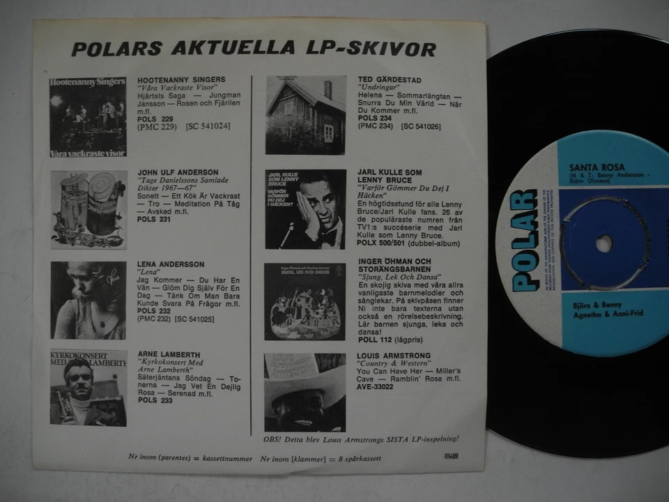 ABBA He Is Your Brother / Santa Rosa 45 7" Single 1972 Sweden POS 1168 orange EX - Image 2 of 2