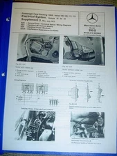 Mercedes 280S W108 Electrical Sys. & Power Windows Service Repair Manual 1966-up