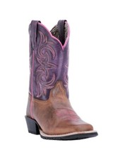 Dan Post Western Boots Girls Majesty Square Toe Brown Purple DPC3947
