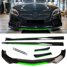 Front Bumper Lip Side Skirt Rear Bumper Lip Strut Rods Green for Mercedes-Benz