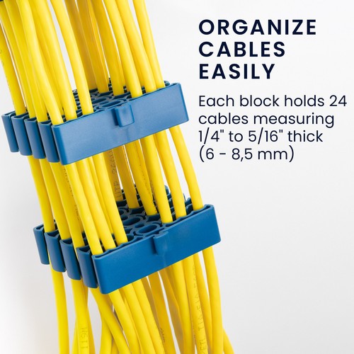 Organisateurs de Peigne à Câble (Lot de 5) Clips de Peignes à Fil de Gestion pour Câbles - Bleu - Photo 3/9