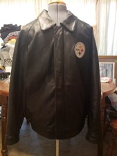 PITTSBURGH STEELERS XL LEATHER JACKET NFL BELL ROETHLISBERGER BROWN FREE SHIP