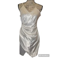 women’s white satin party mini  dress size medium