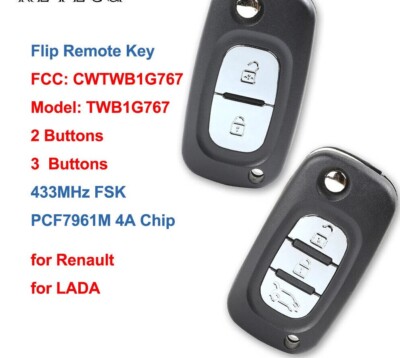 Flip Remote Key Fob 433MHz PCF7961M 4A Chip for Renault Symbol Megane 3 for LADA