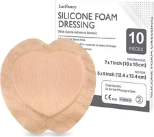 10x Sacrum Sacral Silicone Foam Dressing 7x7'' Bordered Self Adhesive for Wound