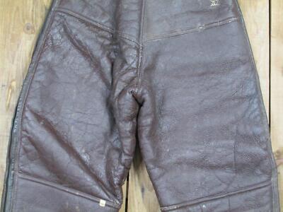 パンツ 60s FLIGHT APPAREL, IND Aircraft Pants Vintage WWII US Navy Aero Leather Flyers Flight Trousers M-446A