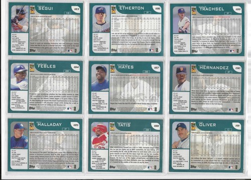2001 Topps Baseball card singles #1 - #200 U-Pick to complete set - Picture 365 of 397