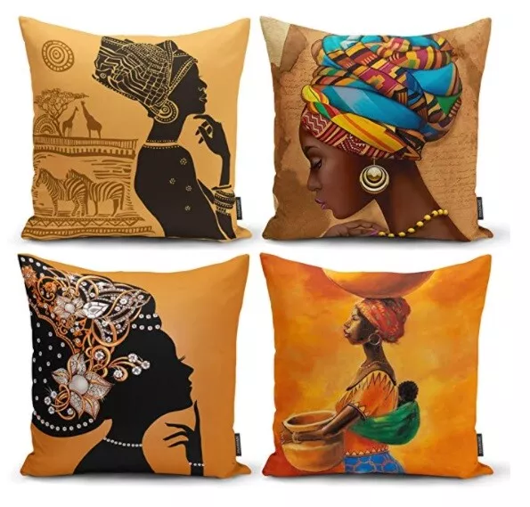 Ysahome Tribal Decor Digital Print Pillow Cover African Orange