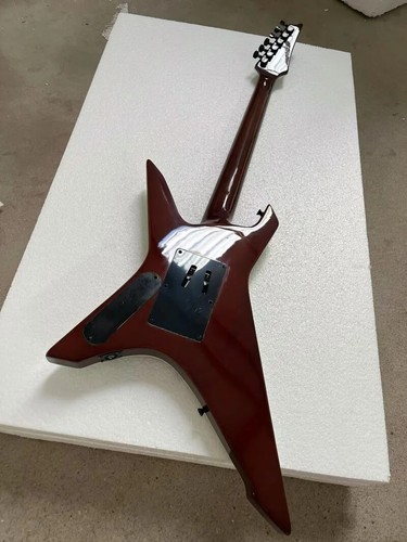 Vendita calda chitarra elettrica 6 corde forma speciale Shiny Top nero hardware - Foto 4 di 8