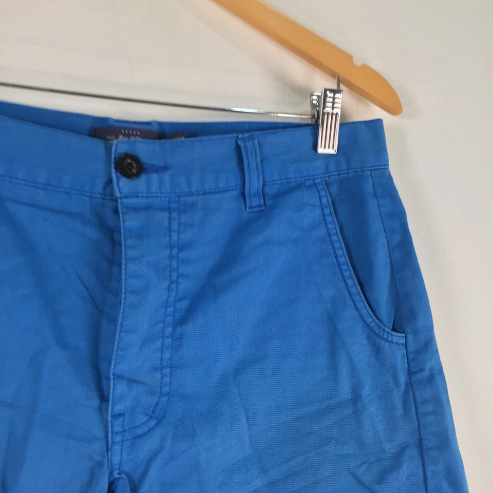 Topman Hombre Chino Pantalones Cortos Talla 30 Azul Algodón Botón Mosca 094461 Foto 2 de 4