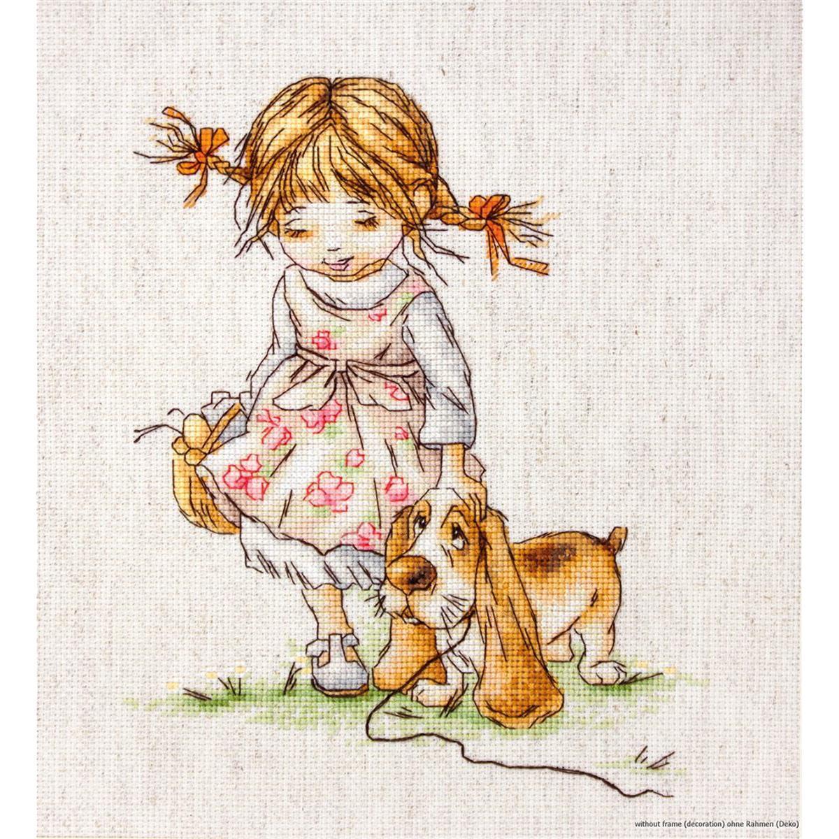 Luca-S counted Cross Stitch kit ""Walk"", 17x20,5cm, DIY