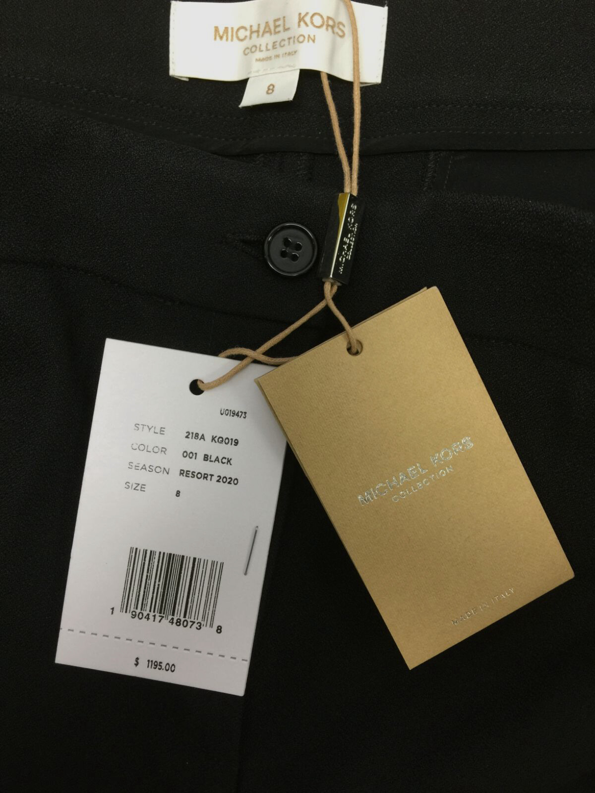 $1195 Michael Kors Women's Black Sable Crop Pants Size 8 image 3