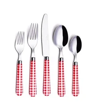 ANNOVA Silverware Set 20 Pcs Stainless Steel Cutlery Color Handle F... Fast Ship