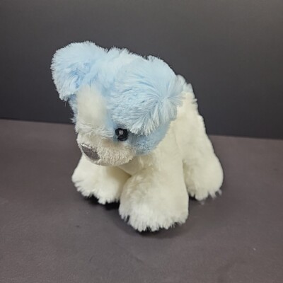 AURORA BABY Plush Puppy DOG Blue White Stuffed Animal 4.5'' Polka Dot Paws 2018