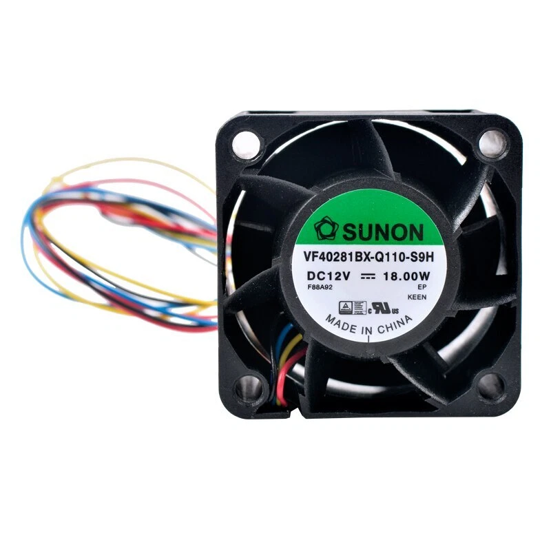VF40281BX-Q110-S9H 40mm DC12V 18W 4pin cooling fan for 1U server power supply - Image 4 of 4