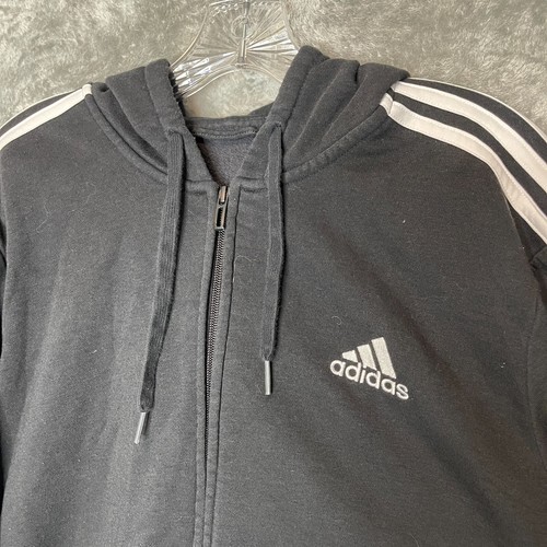 adidas Men Classic Essentials Logo 3 Stripes Full Zip Hooded Active Jacket XL* - Picture 3 of 9