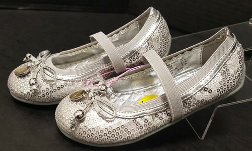 Michael Kors "Lil Kory" Sequin Ballet Flats Bow w/Ornament Girl's Tod Size 9 New - Picture 2 of 9