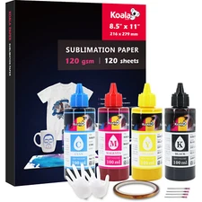Bundle 120 Sheets Koala Sublimation Paper and Ink Compatible with Epson Inkjet