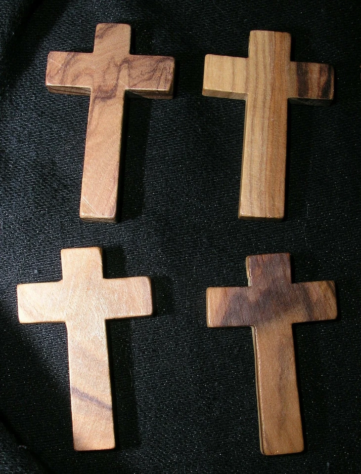 Olive Wood Cross Pendants Polished Drilled Holes Crafts Jewelry Making Set of 8 - Image 3 of 4