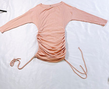 Draw Me In Sweater Dress - Women's Fashion Nova Mini Dress - Size XL Color BLUSH