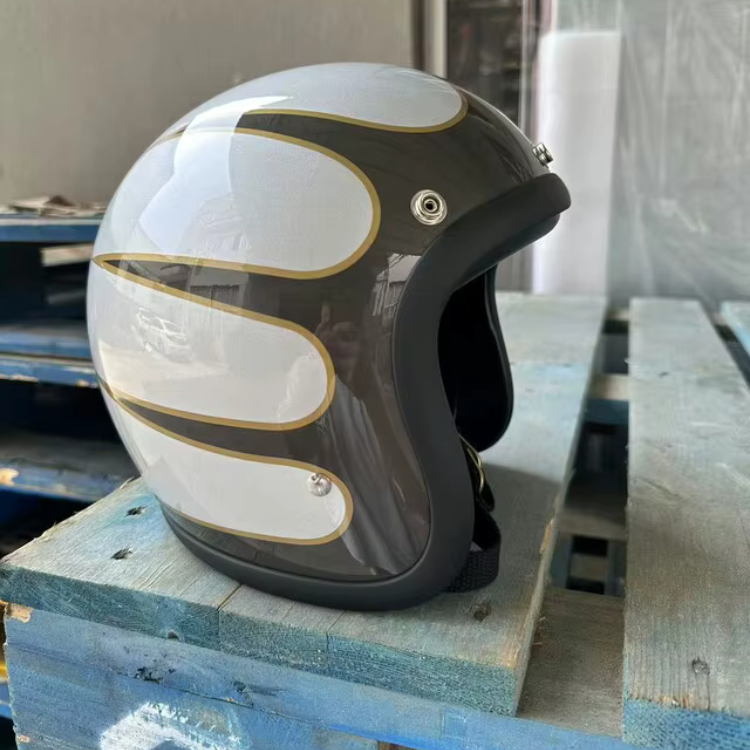 Japanse Stijl FRP Motorhelm Met Open Gezicht Retro Jet 3/4 Helm DOT/ECE Goedgekeurde Motorhelm Voor Heren En Dame Dubbele D-Gesp Licht Effen Kleur Bromfiets Scooter Cruiser A,3XL=(62-63CM Japanse Stijl FRP Motorhelm Met Open Gezicht Retro Jet 3/4 Helm DOT/ECE Goedgekeurde Motorhelm Voor Heren En Dame Dubbele D-Gesp Licht Effen Kleur Bromfiets Scooter Cruiser A,3XL=(62-63CM