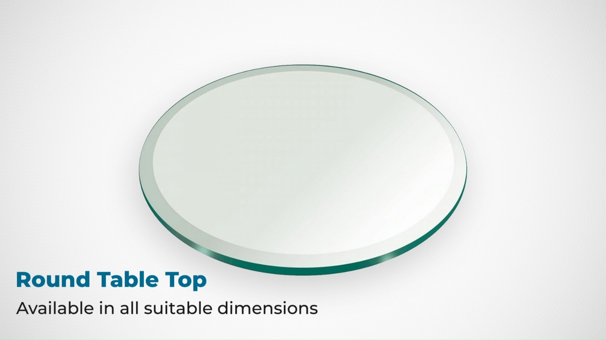 Fab Glass And Mirror 30 In. Clear Round Glass Table Top, 1/2 In. Thickness Tempered Beveled Edge Polished 30RT12THBEAN - View #13