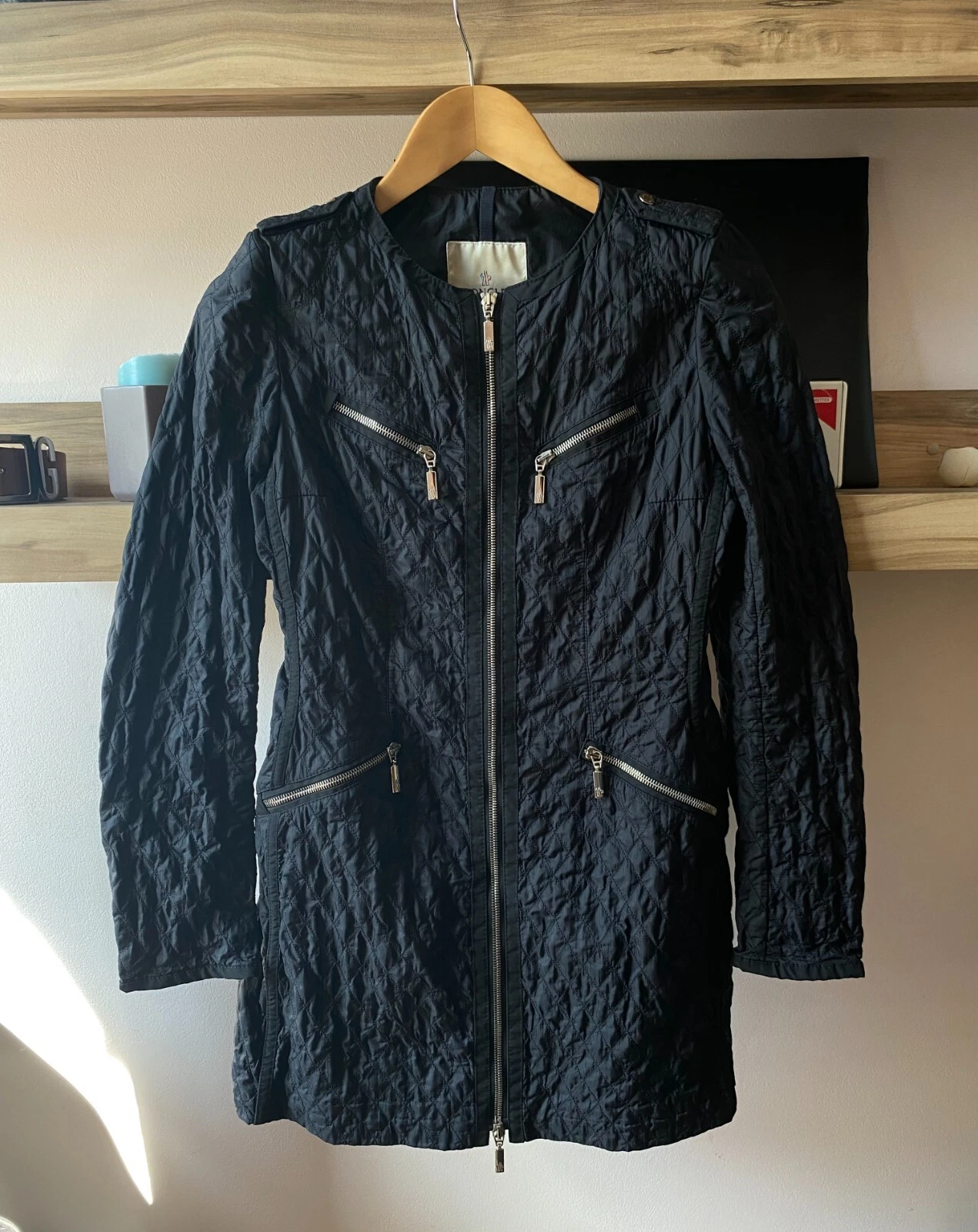 Cappotto leggero nero Moncler YOLENE Donna taglia 00 (equivalente S)