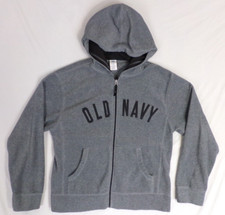 Old Navy Women's Medium Fleece Hoodie Sweatshirt Gray Full Zip