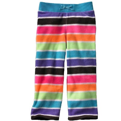 Jumping Beans Baby Girls Multicolor Striped Fleece Pants - NWT