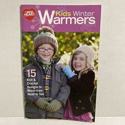 Red Heart Knitting Crochet Patterns KIDS WINTER WARMERS Hats Mittens Socks Scarf