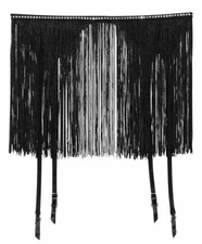 VICTORIA'S SECRET VERY SEXY FRINGE GARTER BELT SKIRT RHINESTONE BLING XS/S M/L