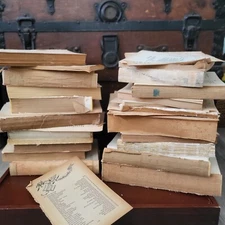 Ephemera Pack, 100 Antique Vintage Old Book Pages Foreign Language Illustrations