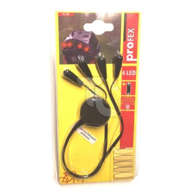 Profex 4x LED Fahrrad Helmbeleuchtung Licht Lüftungslöcher ink. Batterien NEU