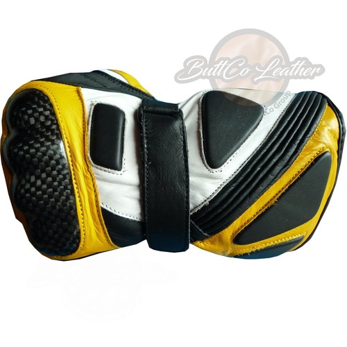 Premium Motociclista Moto Guantes Blindado Cuero LEATHER para Track Day - Picture 18 of 38