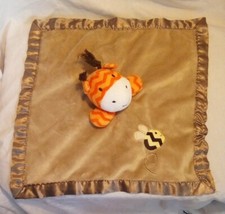 Circo Giraffe  Bee Tan Plush Satin Orange Chevron Baby Security Blanket Lovey
