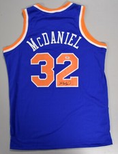 Xavier McDaniel Signed Custom New York Knicks Blue Jersey XL PSA COA