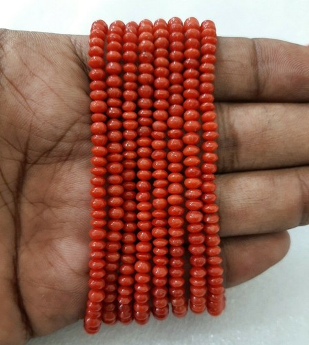 TOP QUALITY 100%Natural Italian Sea Red coral Hand-Cut Beads Undyed Coral Beads. - Picture 9 of 12