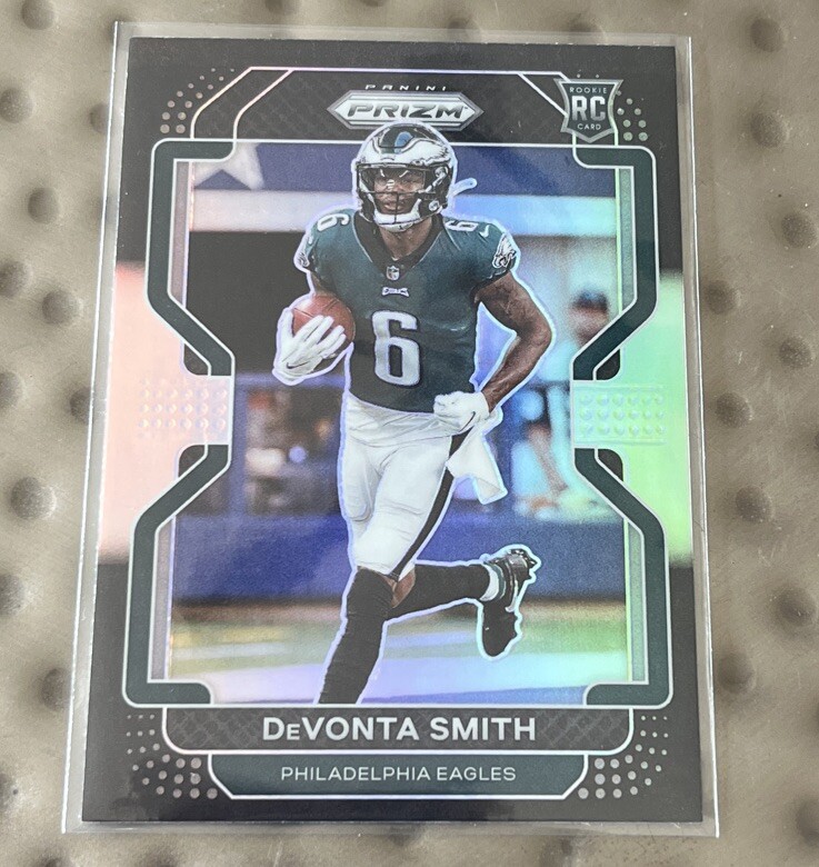 2021 Panini Chronicles DeVonta Smith RC Black Silver PRIZM SP Eagles PB-8