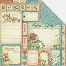 Graphic 45 Time to Flourish Collection Summer Garden 8" July Cut Apart Cardstock