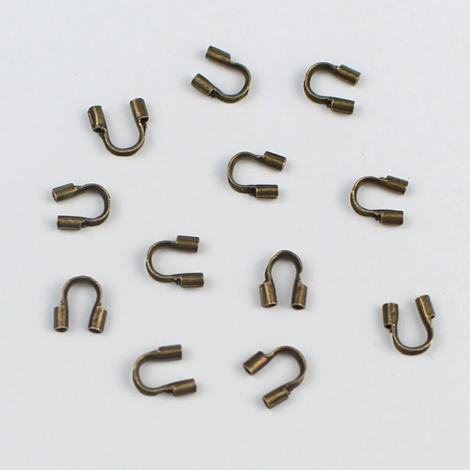 Protectores de alambre de 4,5 x 4 mm 100 piezas bucles conector en forma de U cuentas de extremo de crimpado Foto 4 de 4