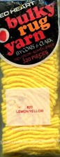  620 Lemon Yellow - Red Heart Bulky Rug Yarn, Latch Hook, 320 pieces, acrylic