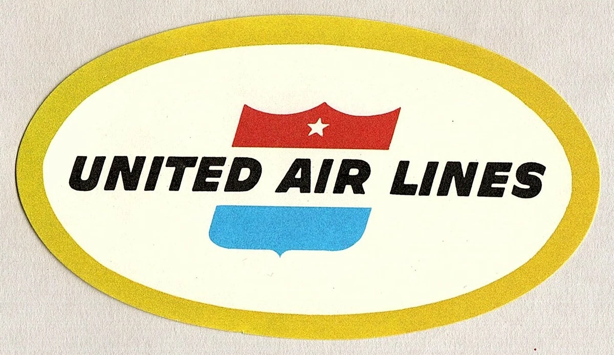 Étiquette à bagage United vintage - France