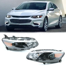 Halogen Headlight Headlamp LH RH Pair For Chevrolet Malibu 2016 2017 2018